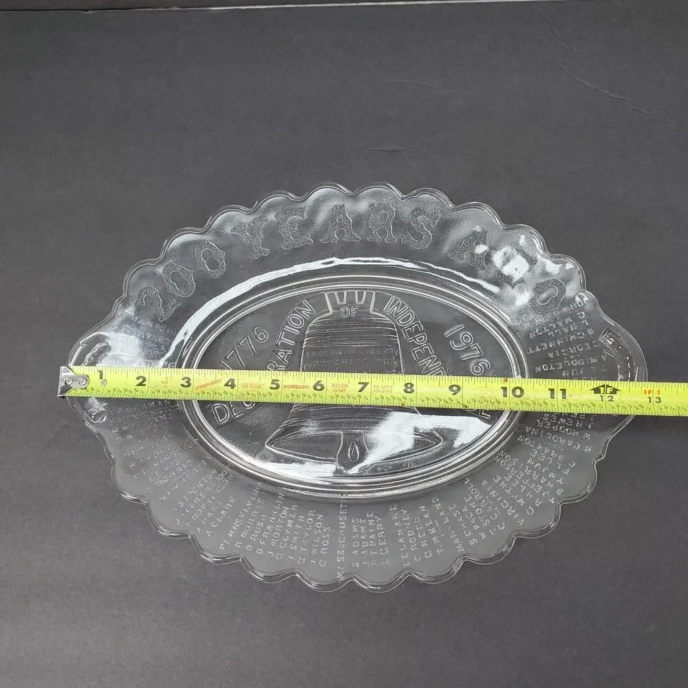 Declaration‎ of Independence 200 Years Ago Clear Glass Platter